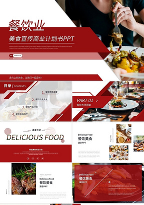 简约餐饮行业商业计划书产品介绍ppt模板