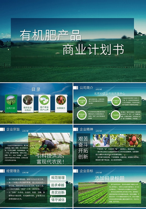 绿色商务农产品介绍商业计划书PPT模板